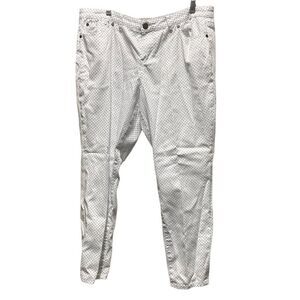 AJ Andrea Jovine size 16 bright white black polka dot cropped pants.